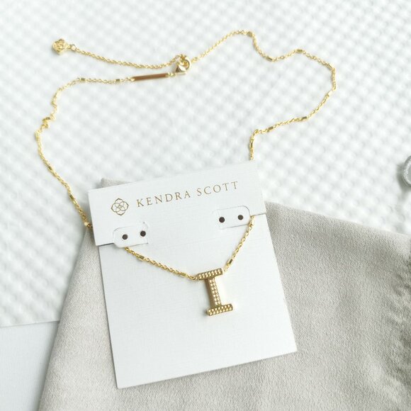 Kendra Scott Gold Letter I Pendant Necklace NEW - Picture 3 of 4